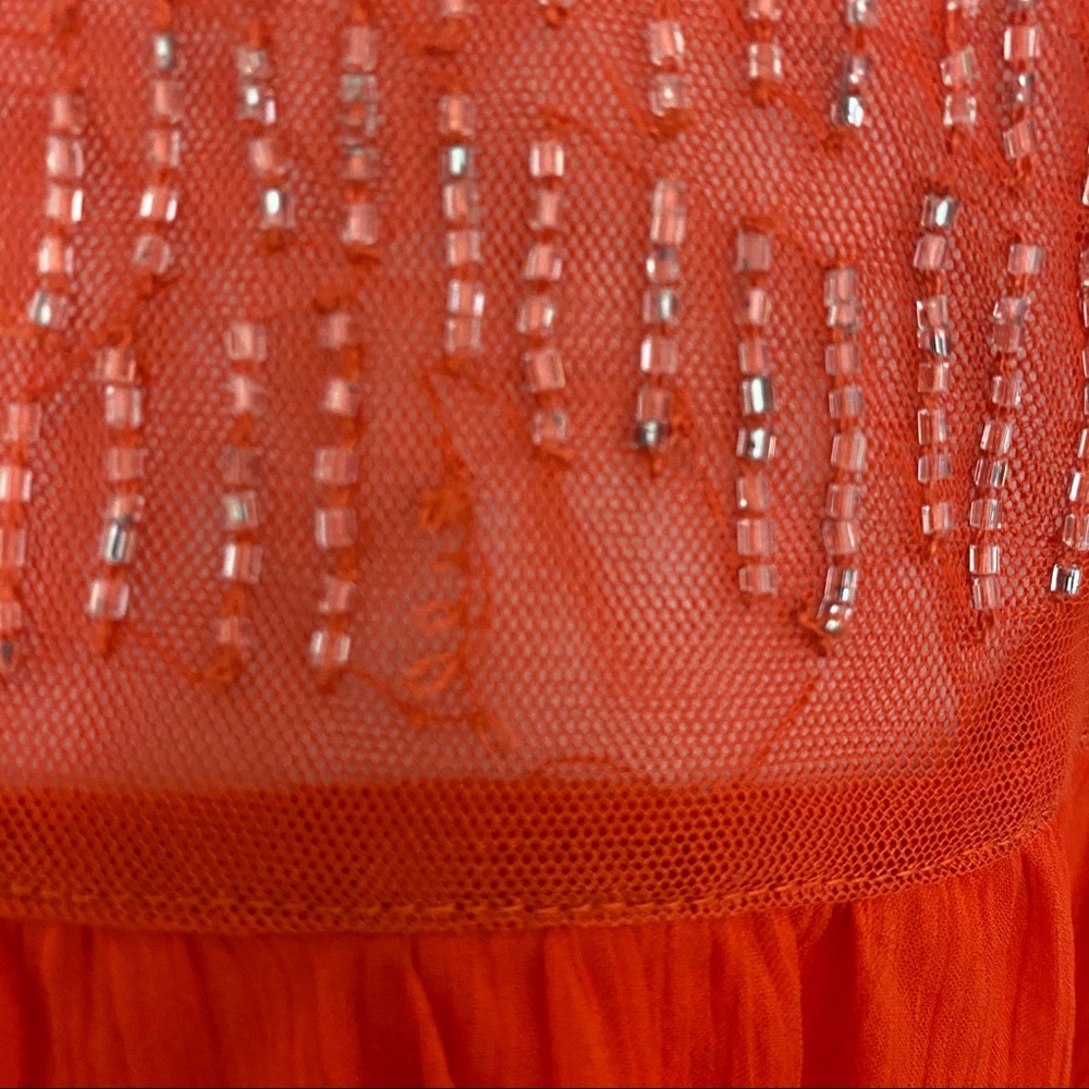 Lane Bryant Orange Chiffon Sequin Dress Size 26/28 - Picture 4 of 8